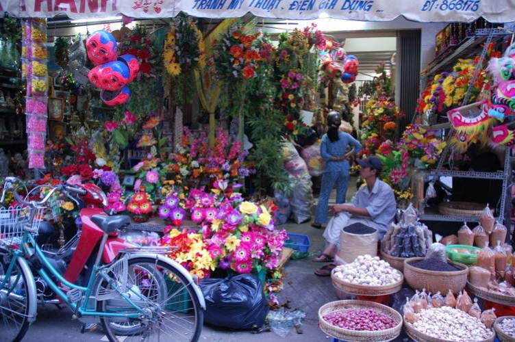 חנות פרחים מקומית בקמבודיה